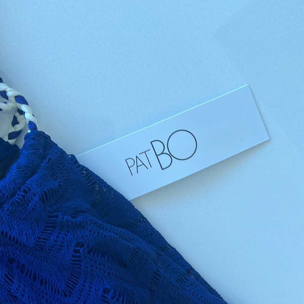 PatBo Cutout textured Jersey and open knit maxi dress in indigo NEW COLLECTION - Picture 8 of 9